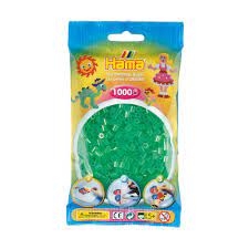 HAMA STRIJKKRALEN - GROEN TRANSPARANT (016), 1000ST. (ZAKJE 17,5 X 9,5 CM)